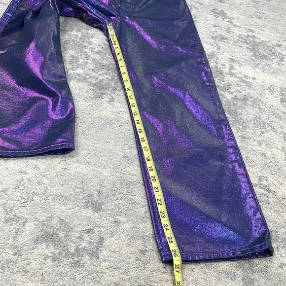 New Levis Shine Ribcage Straight Ankle Jeans Candy Coated Purple Iridescent 26 - Picture 13 of 17